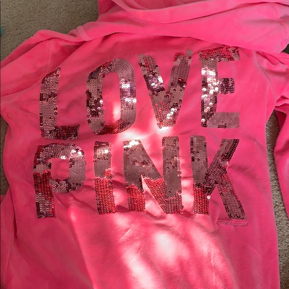 Love pink sequin sweatshirt